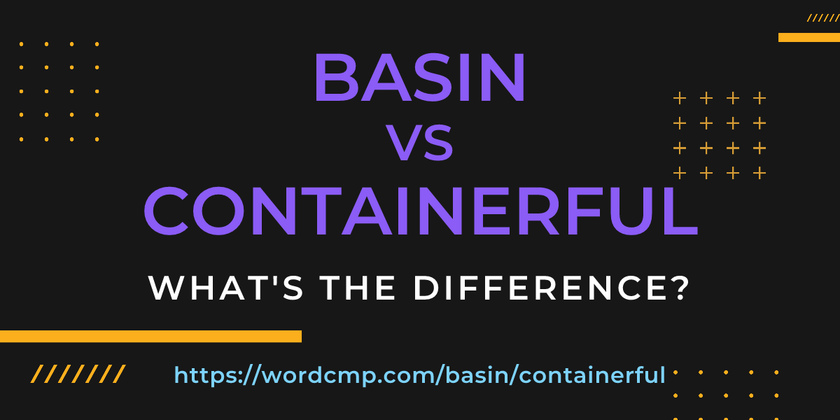 Difference between basin and containerful