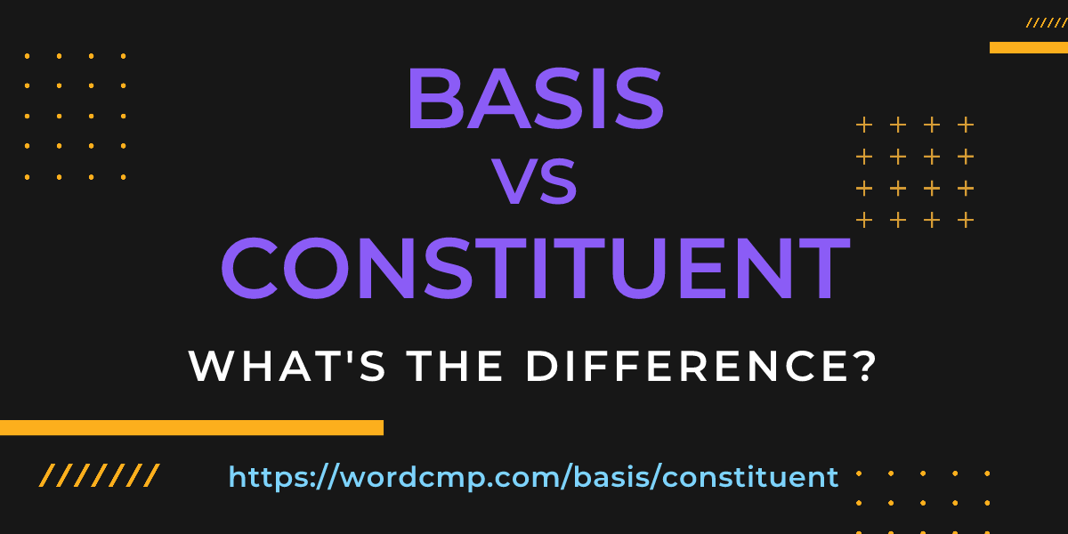 Difference between basis and constituent