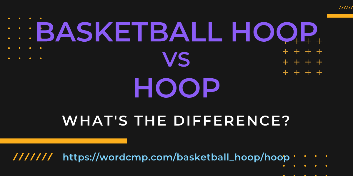 Difference between basketball hoop and hoop