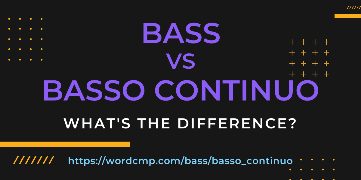 Difference between bass and basso continuo
