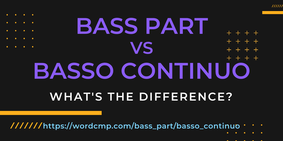 Difference between bass part and basso continuo
