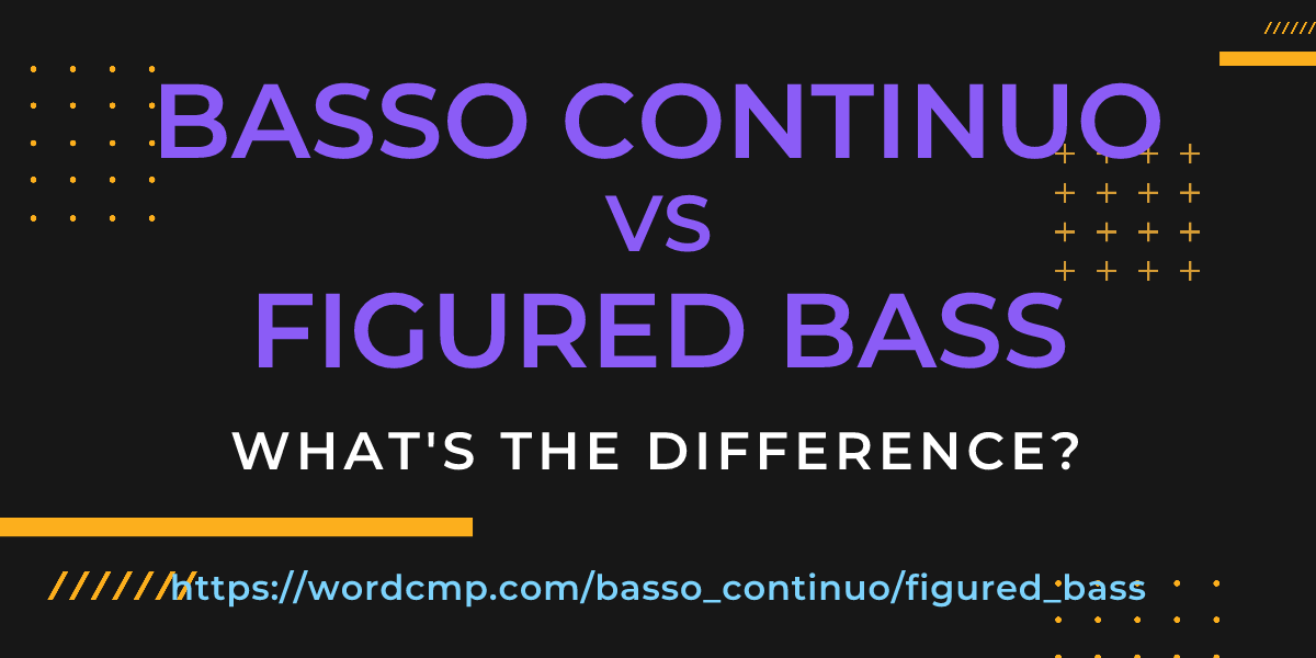 Difference between basso continuo and figured bass