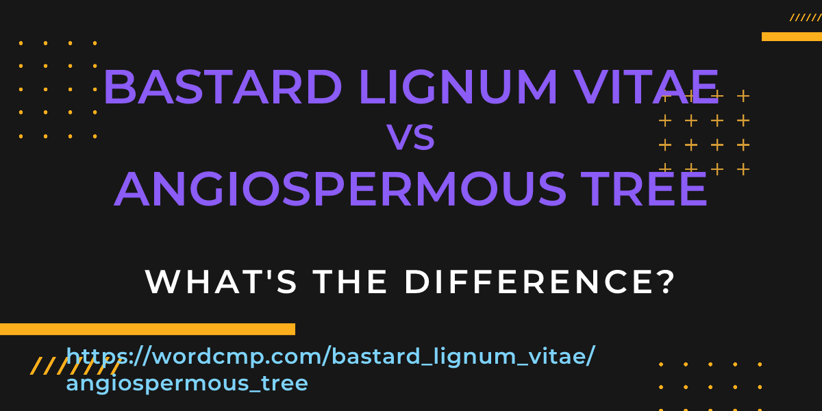Difference between bastard lignum vitae and angiospermous tree