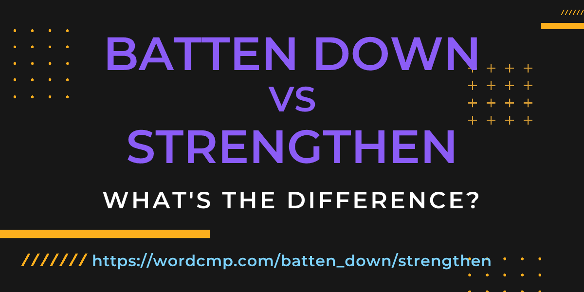 Difference between batten down and strengthen