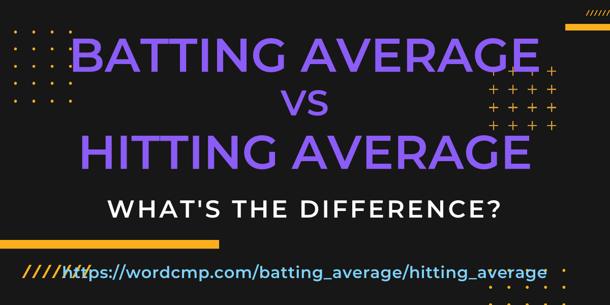 Difference between batting average and hitting average