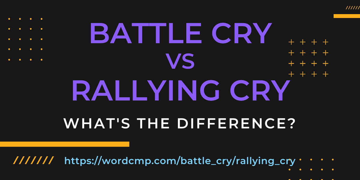 Difference between battle cry and rallying cry