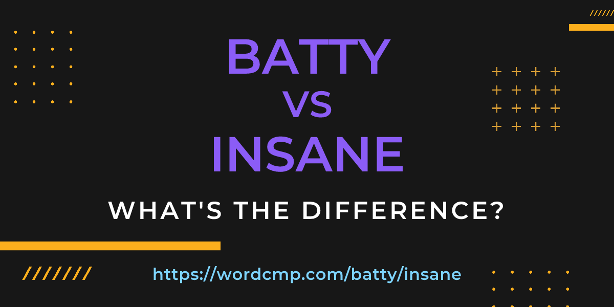 Difference between batty and insane