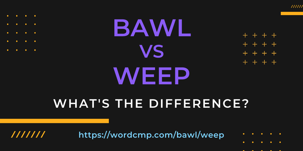 Difference between bawl and weep