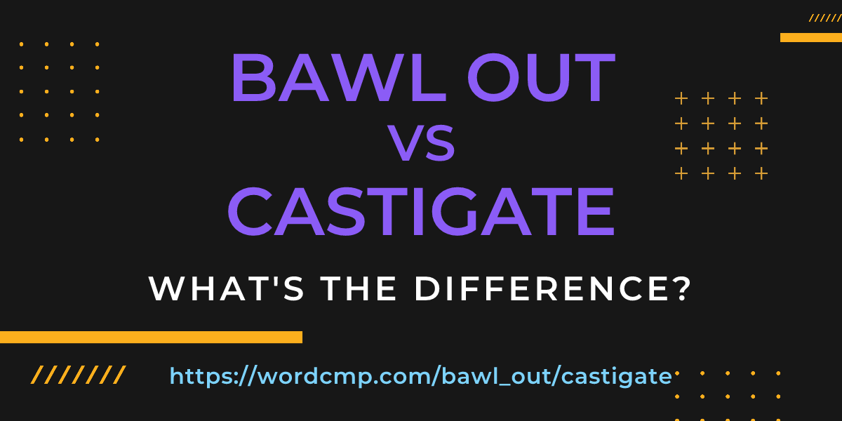 Difference between bawl out and castigate