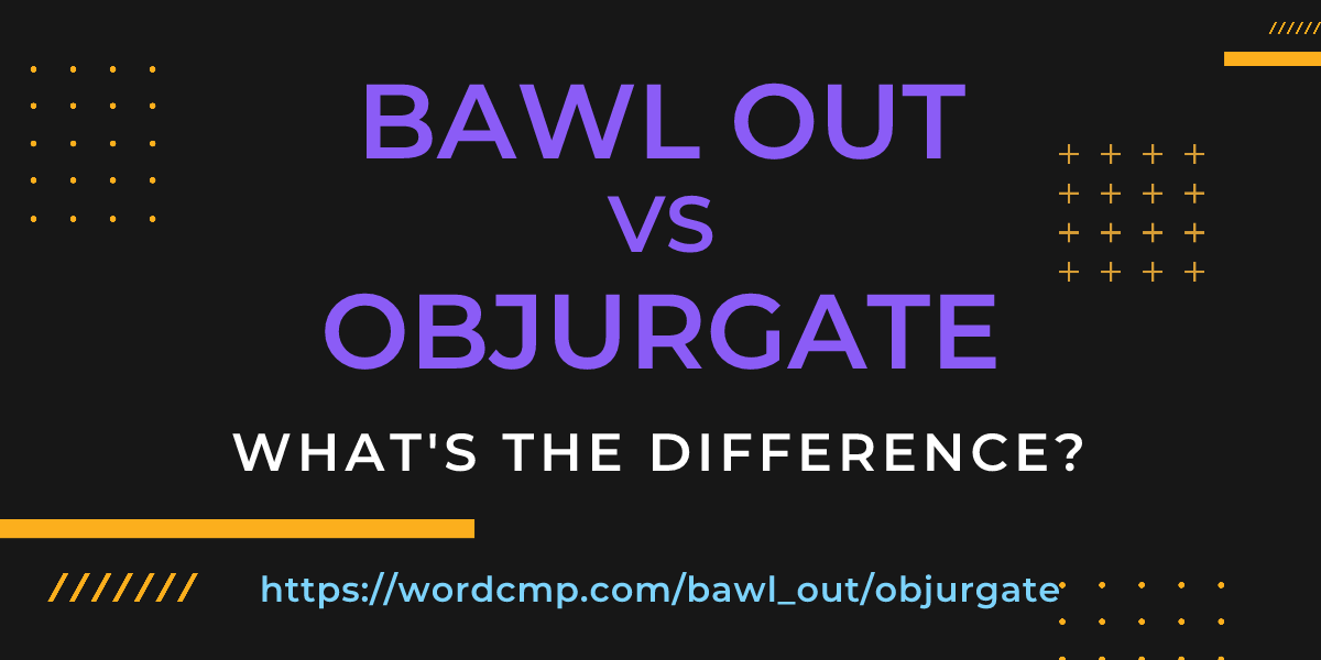 Difference between bawl out and objurgate
