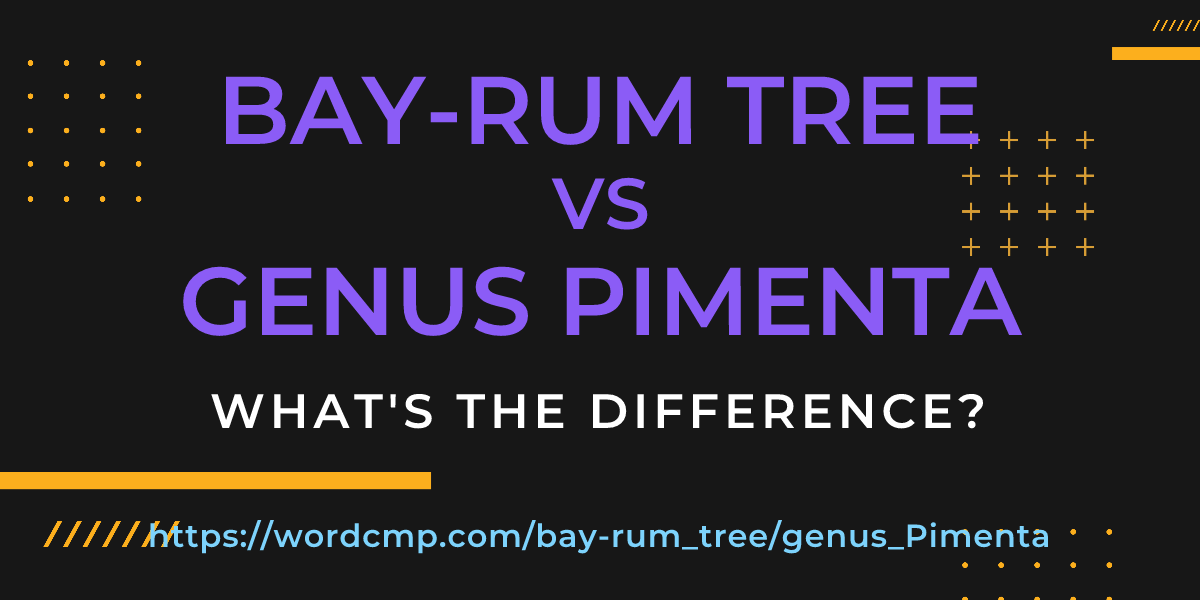 Difference between bay-rum tree and genus Pimenta