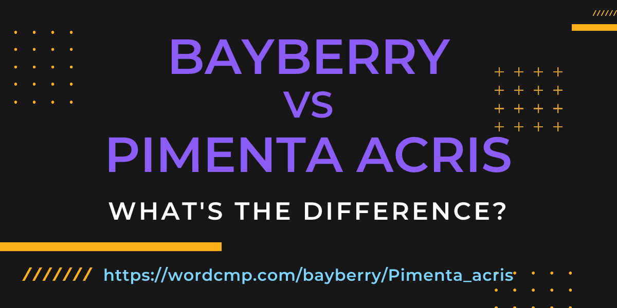 Difference between bayberry and Pimenta acris