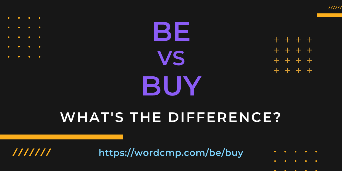 Difference between be and buy