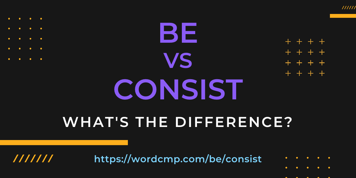 Difference between be and consist