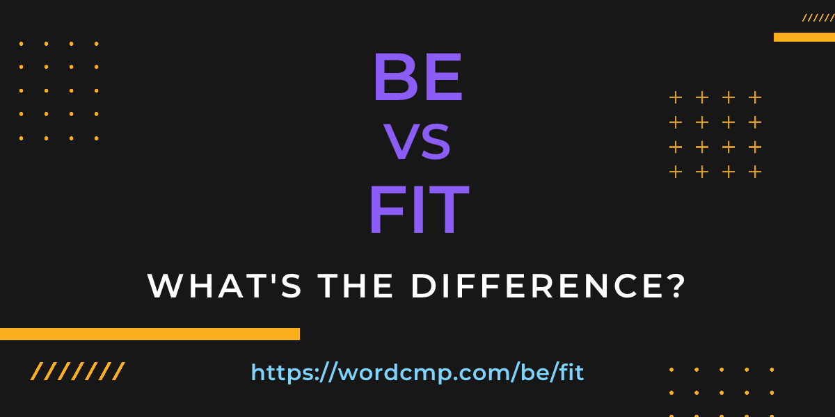 Difference between be and fit