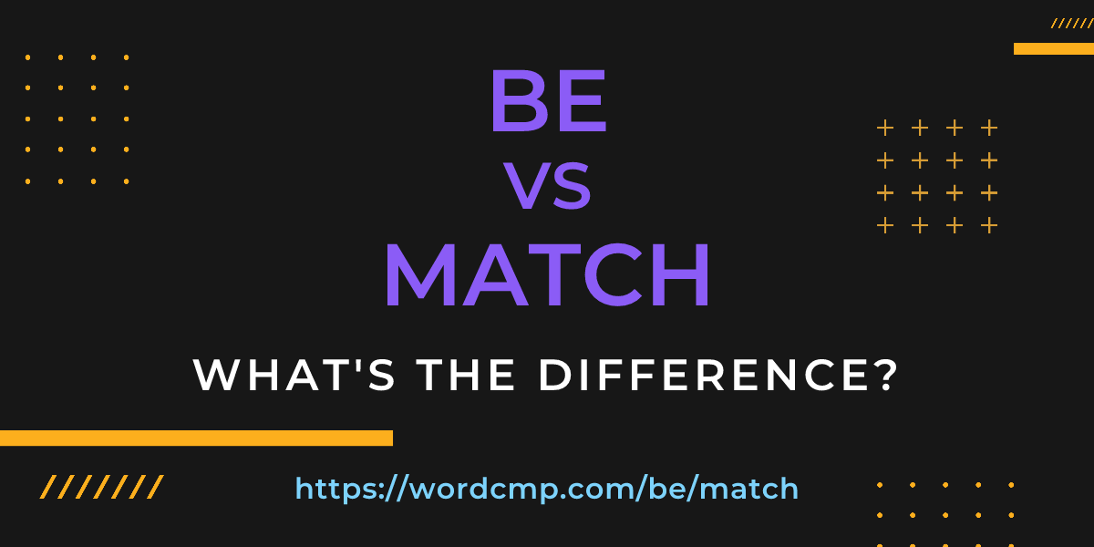 Difference between be and match