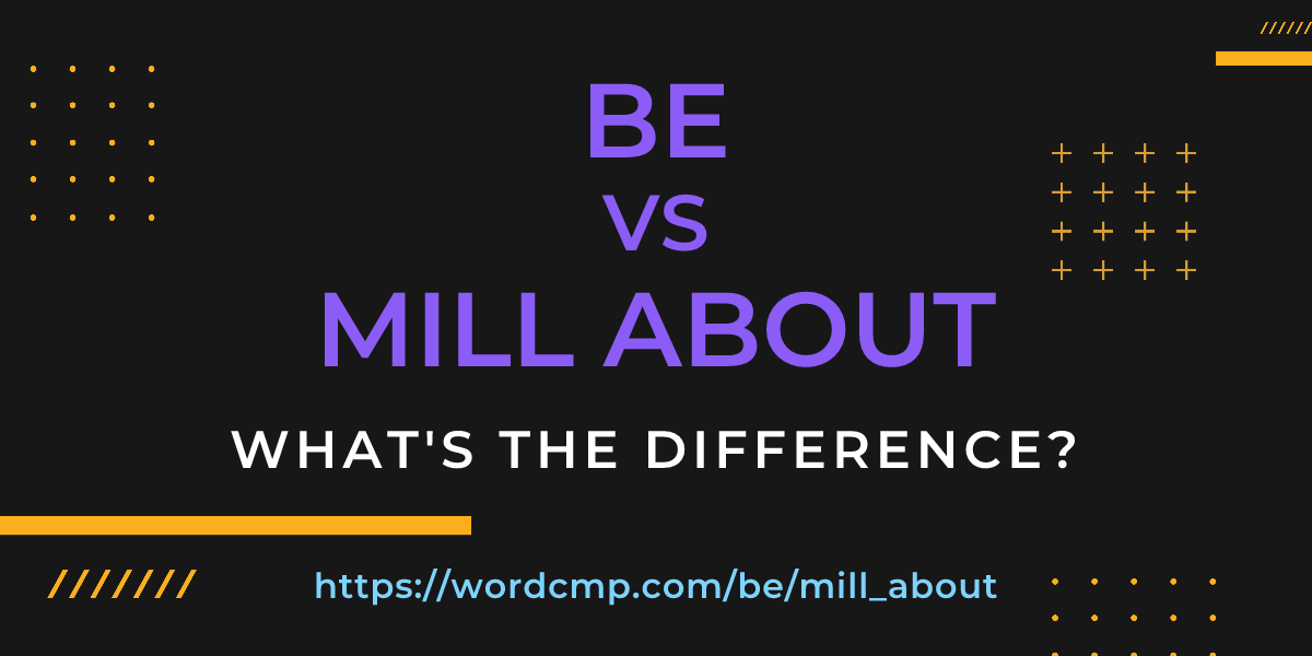 Difference between be and mill about