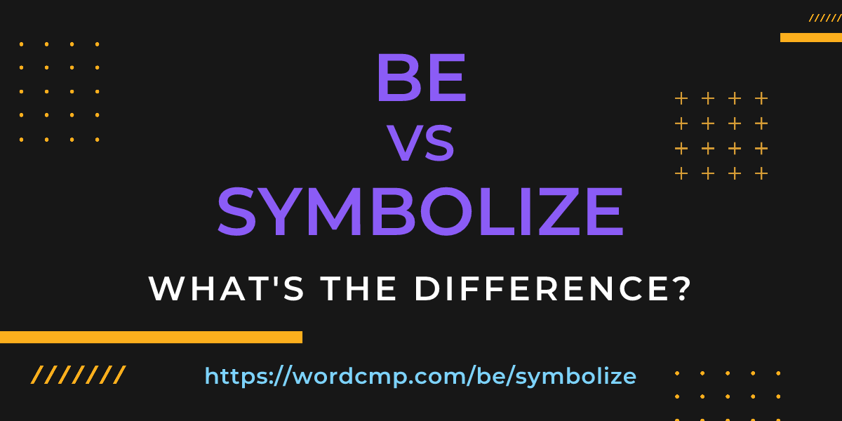 Difference between be and symbolize