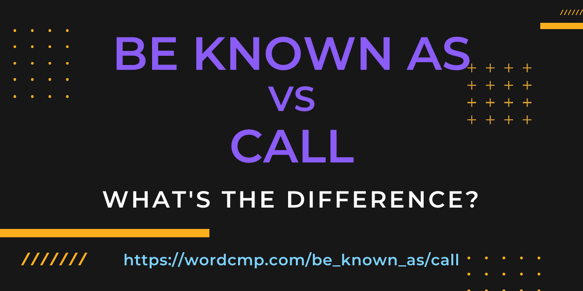 Difference between be known as and call