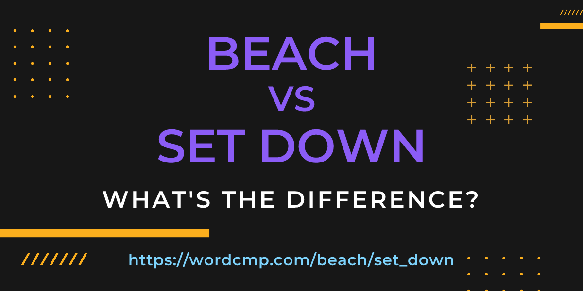 Difference between beach and set down