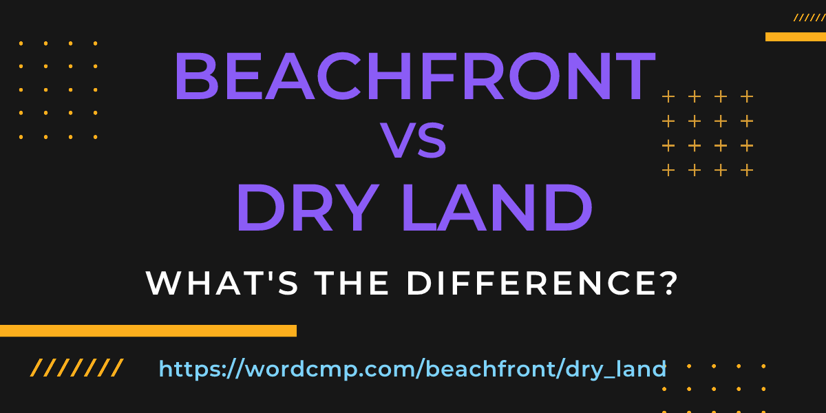 Difference between beachfront and dry land