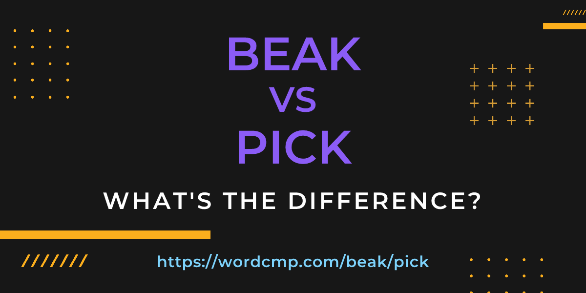 Difference between beak and pick