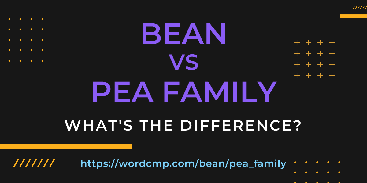 Difference between bean and pea family