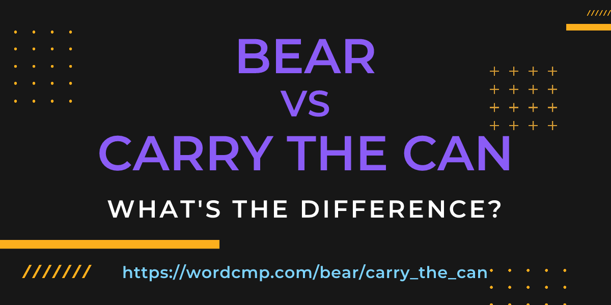 Difference between bear and carry the can