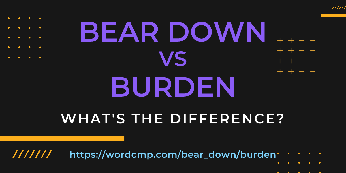Difference between bear down and burden