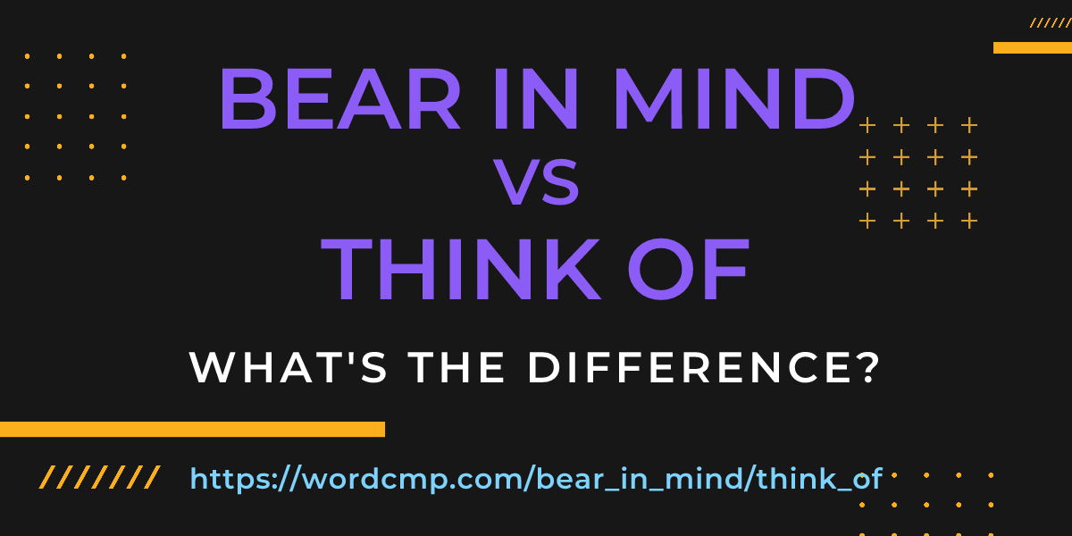 Difference between bear in mind and think of