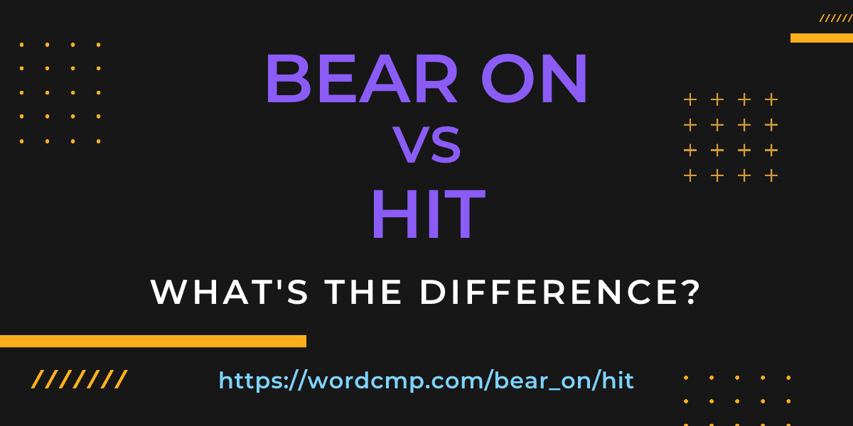 Difference between bear on and hit