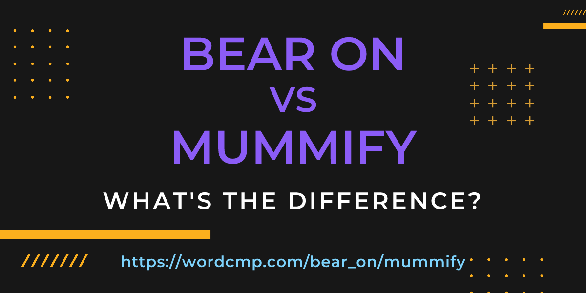 Difference between bear on and mummify