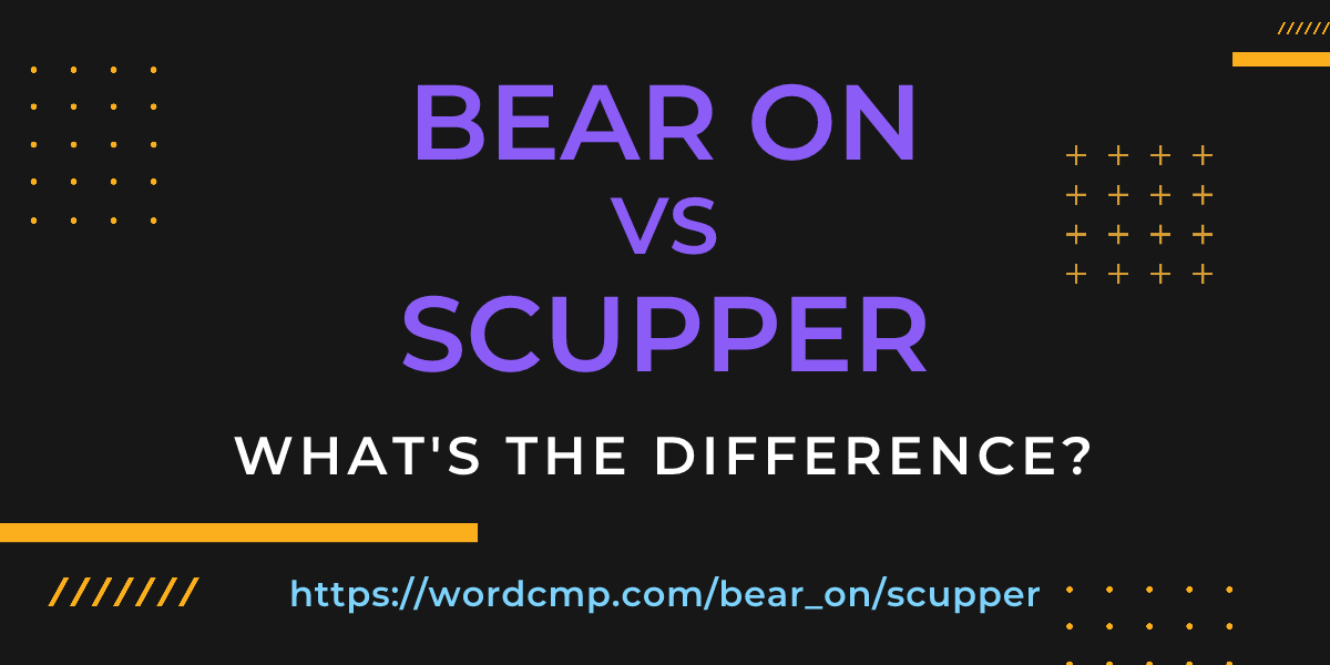 Difference between bear on and scupper