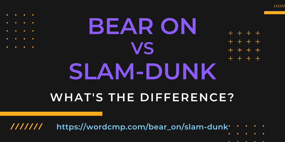 Difference between bear on and slam-dunk
