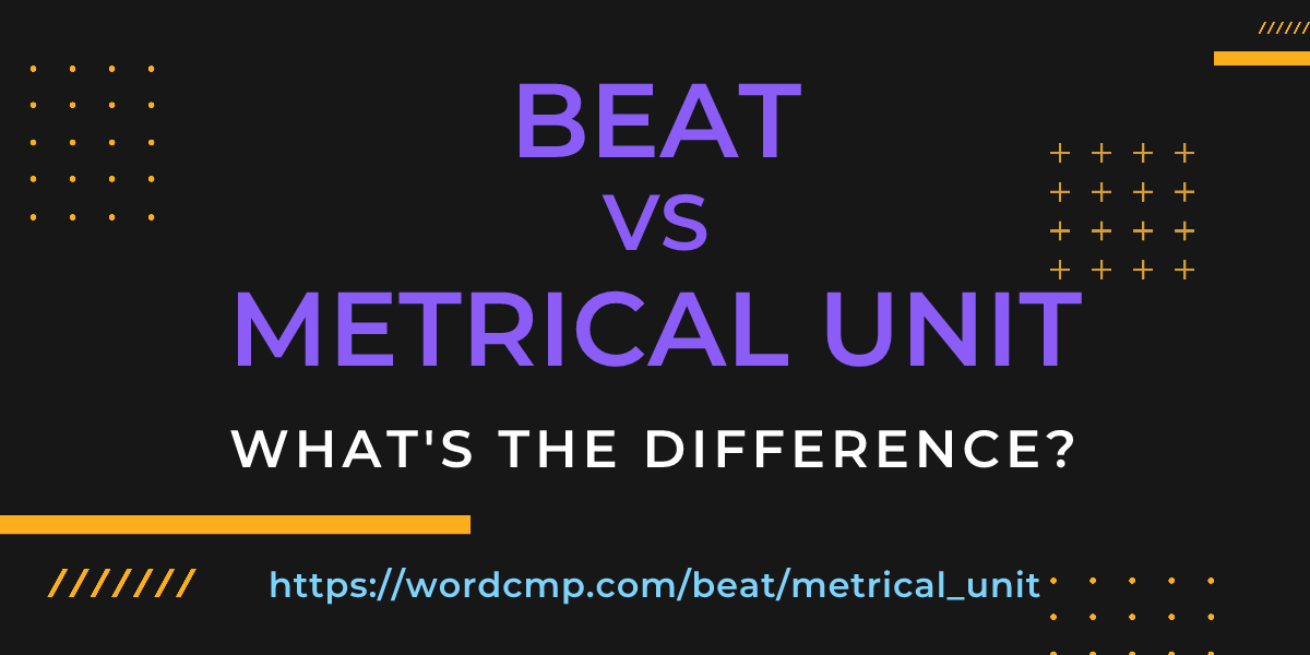 Difference between beat and metrical unit
