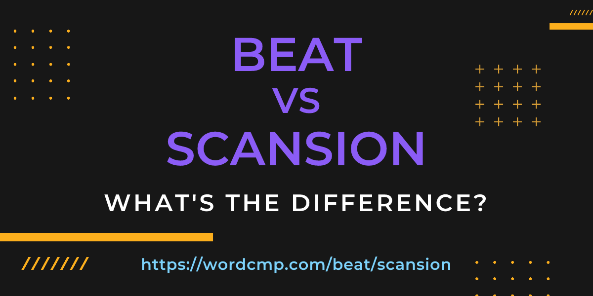Difference between beat and scansion