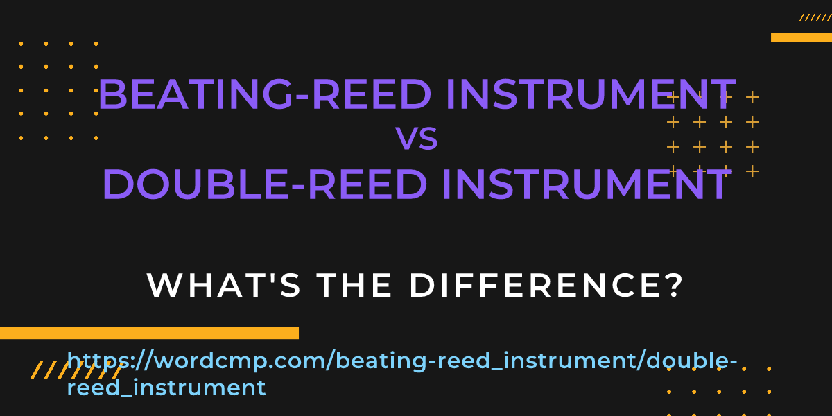 Difference between beating-reed instrument and double-reed instrument