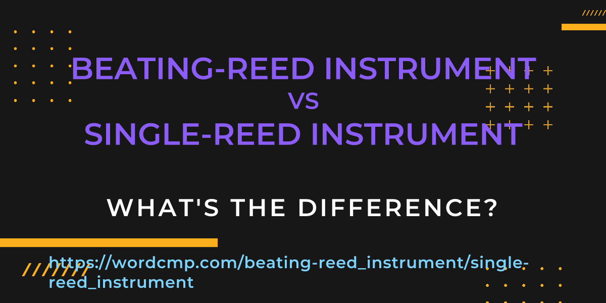 Difference between beating-reed instrument and single-reed instrument