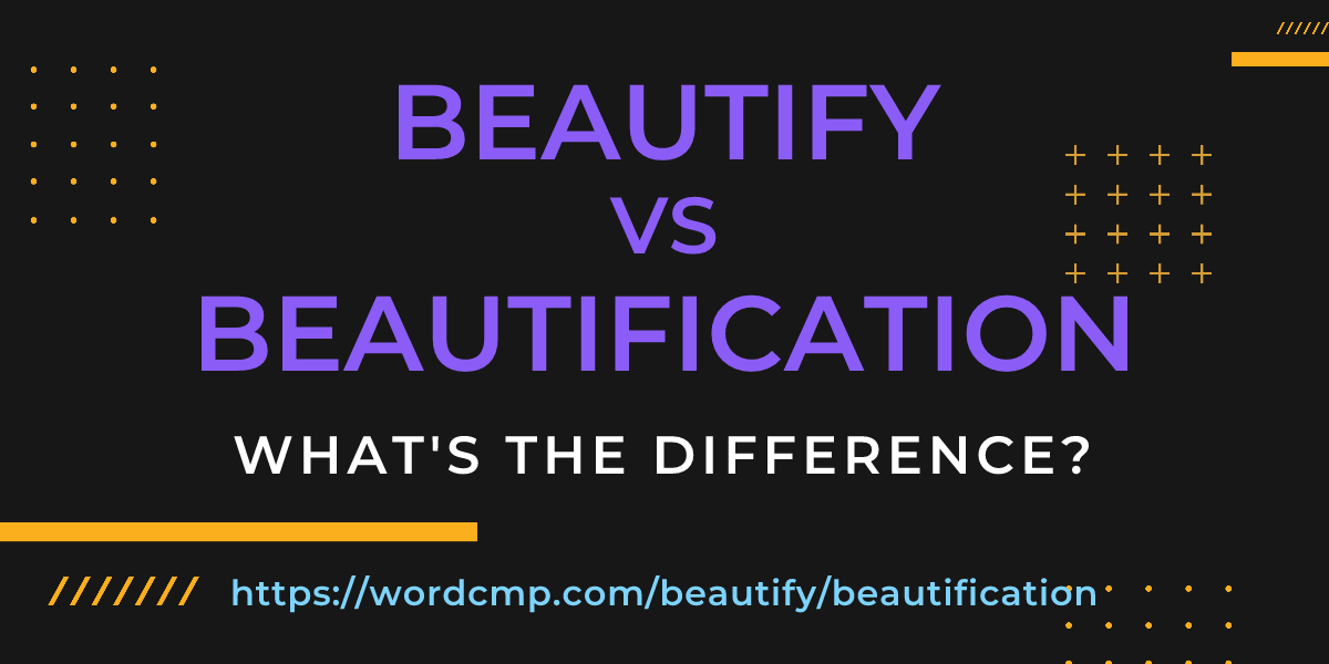 Difference between beautify and beautification