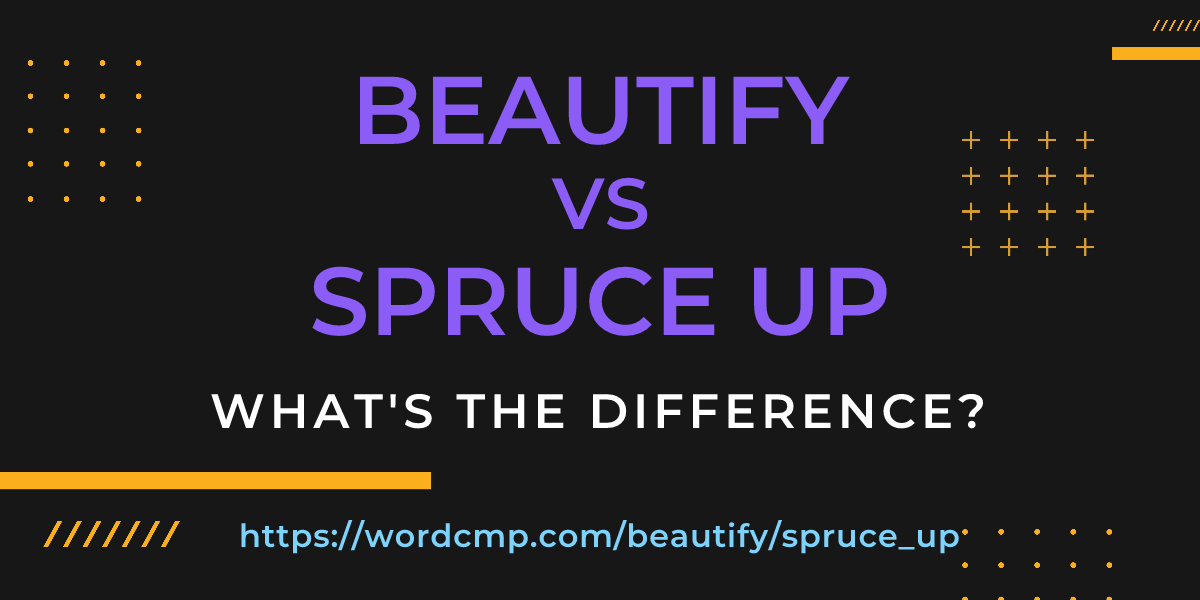 Difference between beautify and spruce up