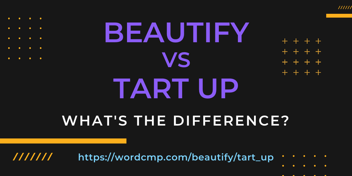 Difference between beautify and tart up