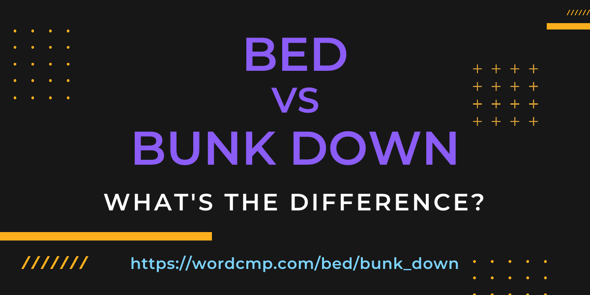 Difference between bed and bunk down
