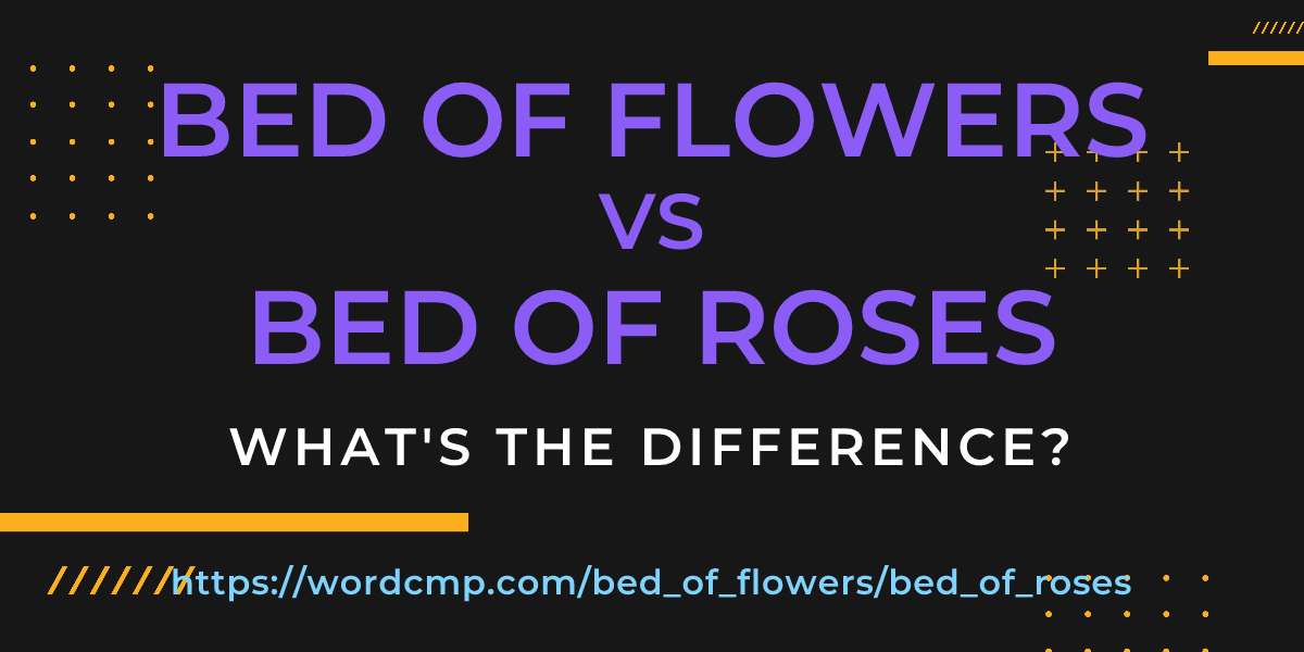 Difference between bed of flowers and bed of roses