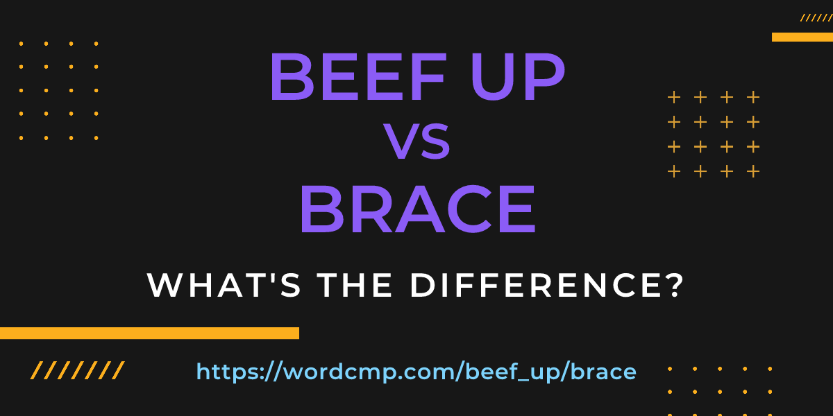 Difference between beef up and brace