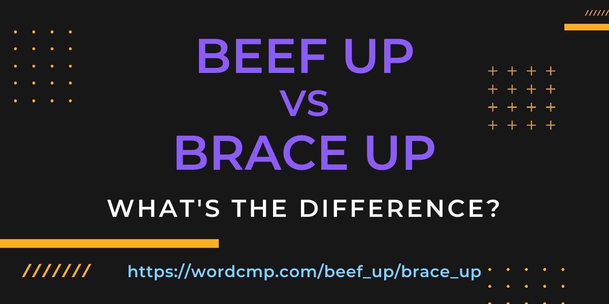 Difference between beef up and brace up