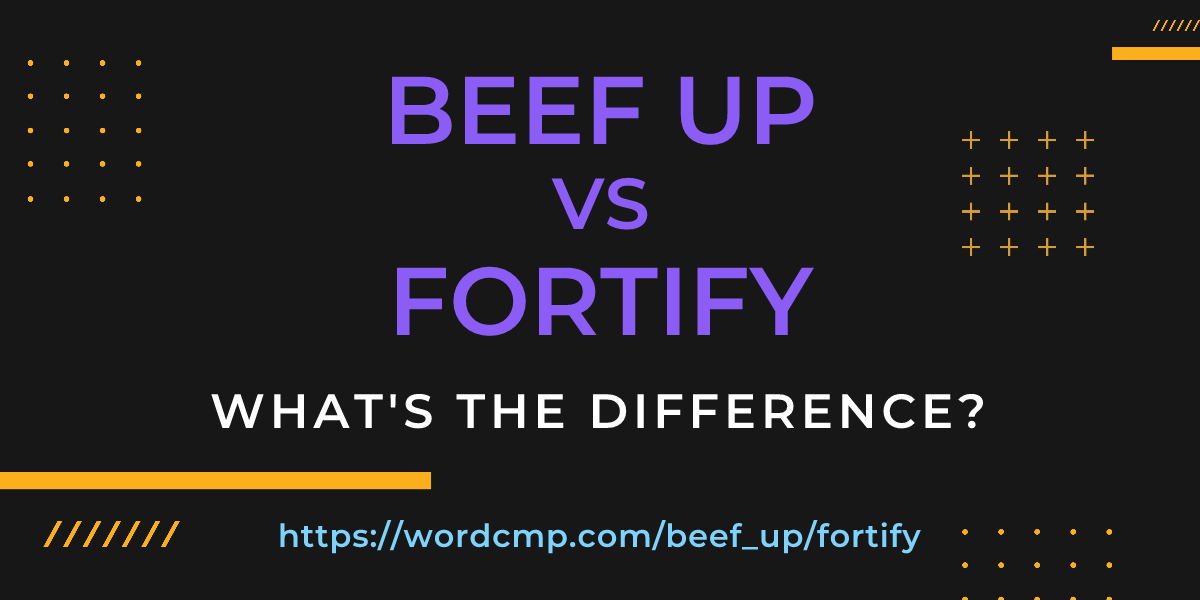 Difference between beef up and fortify