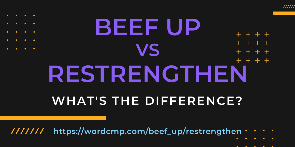 Difference between beef up and restrengthen