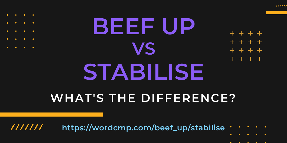 Difference between beef up and stabilise