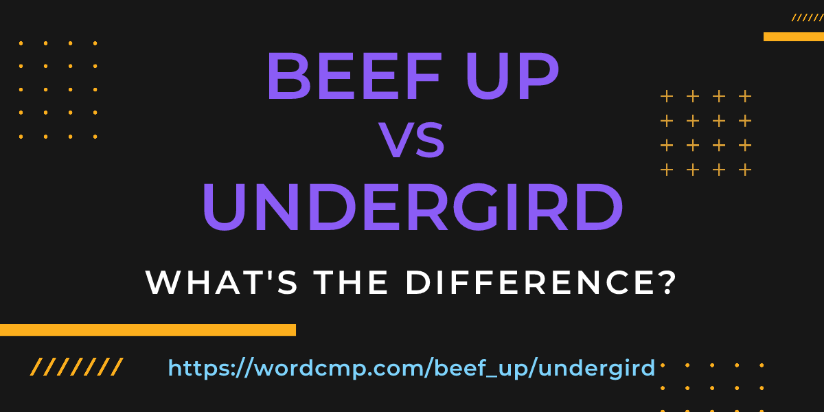 Difference between beef up and undergird