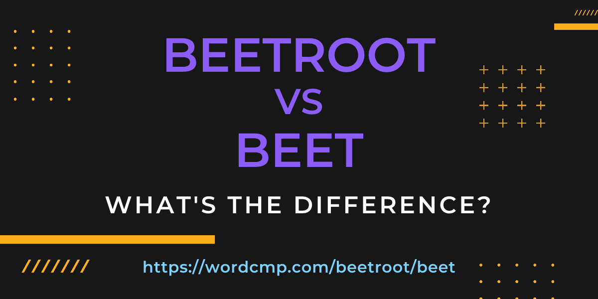 Difference between beetroot and beet